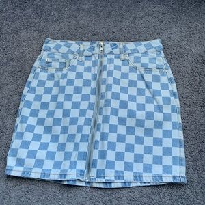 forever 21 checkered jean skirt